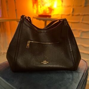 Coach Black Leather Hobo Bag